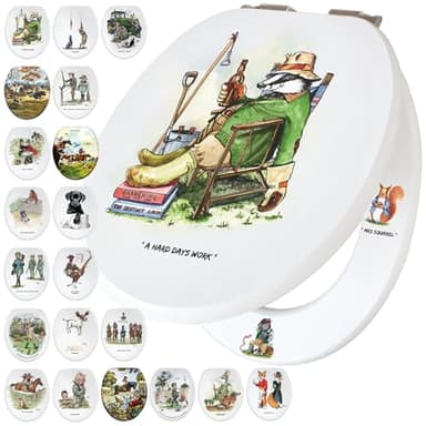 Fun Novelty Toilet Seat Soft Close, Easy Fit, Printed On 3 Surfaces with Bryn Parry Gardening Art. A Blend of Gardening & Home & Bathroom Decor, Makes A Delightful Gift for All Gardening Entusiasts.