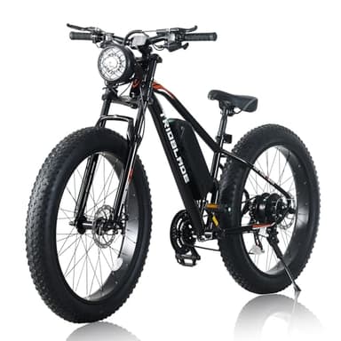 26''x4'' Electric Bike for Adults LSLIKE-Fat Tyre Ebike with 36V 10.4Ah Battery, 250W Motor, 21-Speed Gears, 3 Riding Modes, LCD Display, Front Suspension, 85% Assembled – Retro Style City E-Bike