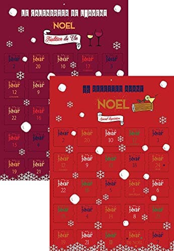 Christmas Advent Calendar x2 Gourmet Food – Wine and 25 Kitchen Recipes – Christmas Adult Man Couple – 25 Days