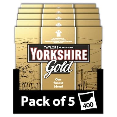 Yorkshire Tea Gold Tea, 80 Tea Bags (Pack of 5, total 400 Teabags)