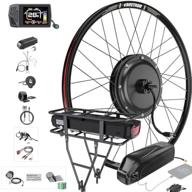 Varstrom 1000W Ebike Conversion Kit 27.5" 29" 26" 28" 700C Rear Wheel Hub Motor Kit with Battery & Display Peak 1500W Electric Bike Conversion Kit For Cassette Disc Brake
