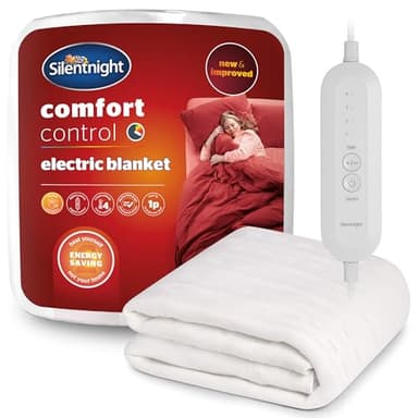 Silentnight Comfort Control Electric Blanket Super King Bed - Heated Underblanket with 4 Heat Settings - Fast Heat Up - Overheat Protection and Easy Fit Straps, Machine Washable, Super King, 160x200cm
