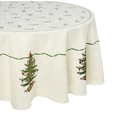 Spode Christmas Tree Collection Ivory Table Linens, Cotton, Multi Color, 12" x 8" (Set of 1)