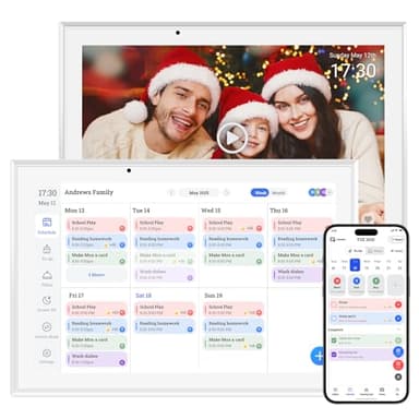 Hesmor Digital Calendar 10.1" & Chore Chart Smart Touchscreen Interactive Display for Family Schedules, Great for Organizing Wall Planner & Cloud Photo Frame and Art Gallery, Wall & Desk Display