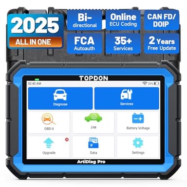 TOPDON Car Diagnostic Tool ArtiDiag Pro with Online-Coding and Bi-Directional Control, Full Systems Diagnosis Obd2 Scanner with 35+Maintenance Services, 2 Year Free Update, Blue