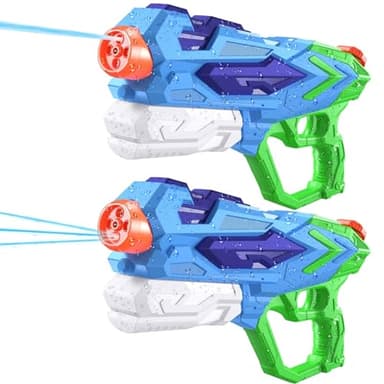 Super Water Guns for Kids - 2 PCS 1000ML High Capacity Soakers with 8m Powerful Long Range - Perfect for Summer Pool Party, Beach & Garden Fun, Water Fighting Toys for Girls Boys & Adults