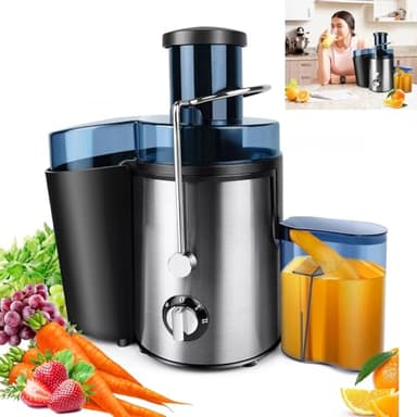 Juicer Machines, Centrifugal Juicers Whole Fruit and Vegetable with 2 Speed Setting, Big Mouth Large 65MM Feed Chute Juice Extractor Machine, Easy to Clean, BPA Free