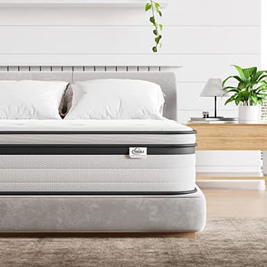 TeQsli Super King Mattress 6FT, 10.6 Inch Gel Memory Foam Pocket Spring Orthopedic Mattress Edge Support & Motion Isolation Hybrid Super King Mattresses - Medium Firm 180x200x27cm