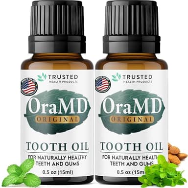 OraMD 4-in-1 Original Strength Tooth Oil- Clinically Tested Gum Disease Treatment, Gingivitis Treatment and Sensitive Teeth and Gums - All-Natural Solution (2 Pack)