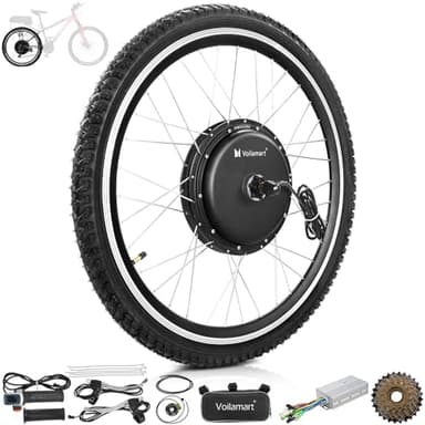 Voilamart Electric Bike Conversion Kit 26" Rear Wheel 48V 1000W Ebike Conversion Kit Cycling Hub Motor with Intelligent Controller for Road Bike