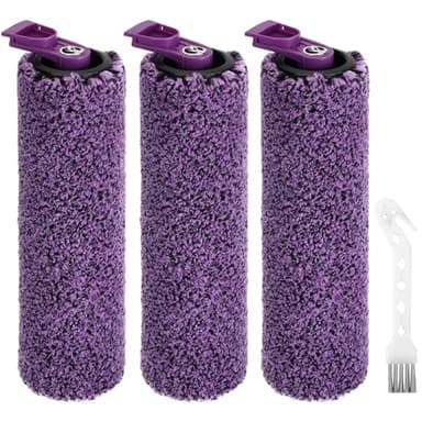SD201 SD200 SD205 Brush Roller Replacement Parts Compatible with SD200 Series Shark Steam Pickup 3-in-1 Hard Floor Cleaner and Shark Steam Pick up 3-in-1 Steam Mop, 3 Brushroll, 1 Cleaning Brush