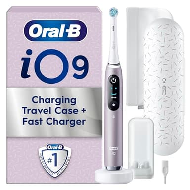 Oral-B iO9 Electric Toothbrushes For Adults, App Connected Handle, 1 Toothbrush Head, Charging Travel Case and Magnetic Pouch, 7 Modes, 2 Pin Plug, Special Edition