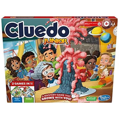 Hasbro Gaming Cluedo Junior Board Game, Reimagined Classic for 2-6 Players, Detective Games for Boys and Girls, 2 in 1 with 2-sided Gameboard, Fun Toy