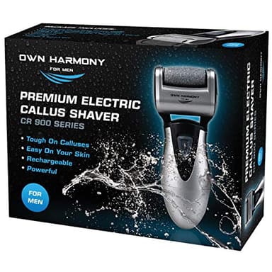 Electric Hard Skin Remover for Men by Own Harmony: USA's Best Rated Callus Remover- Rechargeable Pedicure Tools w 3 Coarse Rollers, Velvet-Smooth Foot Care Professional Spa Pedi Feet File (USB Cord)