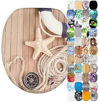Sanilo Soft Close Toilet Seat, Wide Choice of New Toilet Seats, Stable Hinges, Easy to Mount (Maritime)