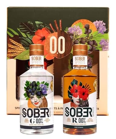 SOBER SPIRITS Non-Alcoholic Gin & Rum Gift Set 0.0% – Award-Winning Alcohol-Free Spirits – Sugar-Free Gluten-Free Vegan – No Artificial Flavours – 2 x 20cl