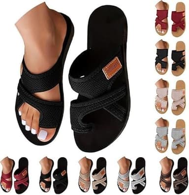 Orthopedic Walking Sandals for Women Uk Shoes with Arch Support Sandals Breathable Comfortable Mesh Hollow Wide Width Slides Slippers Open-Toe Design for Summer Outings