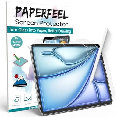 PAPERFEEL [2 Pack] Screen Protector for iPad Air 13 Inch 2025 2024 M3 M2 Model, Matte PET Paper Film Compatible with Apple Pencil Drawing, Writing, Anti Glare, Anti Fingerprint, Easy Installation