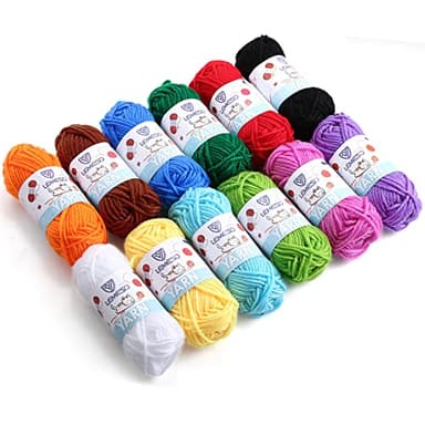 Crochet Yarns Knitting Yarn Acrylic Crochet Yarn Soft Yarn Skeins Assorted Starter 15g for Crocheting and Knitting Craft Project Multi-Color