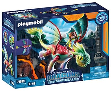 Playmobil 71083 How to Train your Dragon: Nine Realms Feathers and Alex, Dragon Toy with movable wings and TV characters, Fun Imaginative Role-Play, Playset Suitable for Children Ages 4+