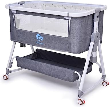 Bellababy Baby Bedside Sleeper, Bassinet for Safe Co-Sleeping, Storge Bag, Easy to Assemble, Easy Folding Portable Crib for Newborn/Infants