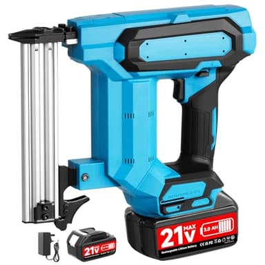 18 Gauge Nail Gun Battery Powered, 2 in 1 Cordless Brad Nailer/Electric Stapler with 3.0Ah Battery&Charger, Electric Nail Gun Cordless Staple gun for Upholstery/Woodworking/Decorating/Home Improvement