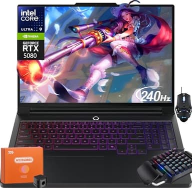 Lenovo Legion Pro 7i Gen 10 Gaming Laptop (2025), GeForce RTX 5080 16GB GDDR7, Intel Ultra 9 275HX Up to 5.40 GHz, 16" 240Hz OLED, 64 GB DDR5, 8 TB SSD, Windows 11 Pro, w/Accessories