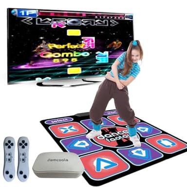 Damcoola Dance Mat Games for Kids & Adults, Musical Dance Step Pad for Exercise & TV, Red