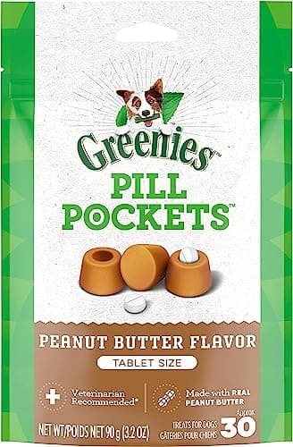 Greenies Pill Pockets Soft Dog Treats, Peanut Butter, Tablet, 3.2 Oz. (Pack Of 6)