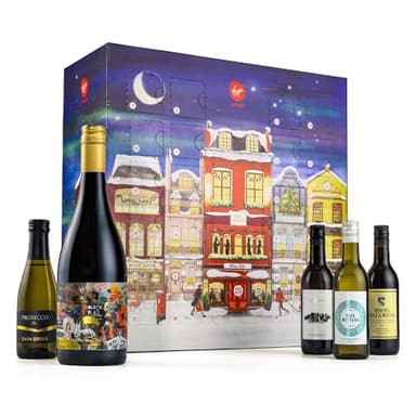 Virgin Wines – Mixed Wine Advent Calendar 2025 – 24 miniature bottles (75cl) plus a full-sized bottle for Christmas day