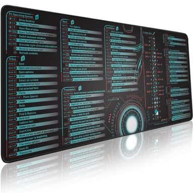 Adobe Photoshop Large Computer Mouse Pad with Shortcut Keys for Gamer, Office & Home PC, Customized Non-Slip Stretchy Rubber Base - Keyboard Protective Cover