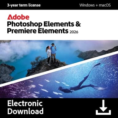 Adobe Photoshop Elements 2026 & Premiere Elements 2026 | 3-year term licence |1 Device|1 User|PC/MAC|Digital Download