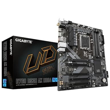 Gigabyte B760 DS3H AX DDR4 Motherboard - Supports Intel Core 14th CPUs, 8+2+1 Phases Digital VRM, up to 5333MHz DDR4 (OC), 2xPCIe 4.0 M.2, Wi-Fi 6E, GbE LAN, USB 3.2 Gen 2