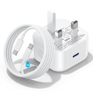 iPhone 16 17 15 Charger 3M Long USB C Fast Charger Cable and Plug UK USBC Charge for New Apple i Phone 17 Pro/17 Air/17 Pro Max/16e/16 Pro Max/16 Plus/15 Pro Max Plus,With Type C to C Charging Lead