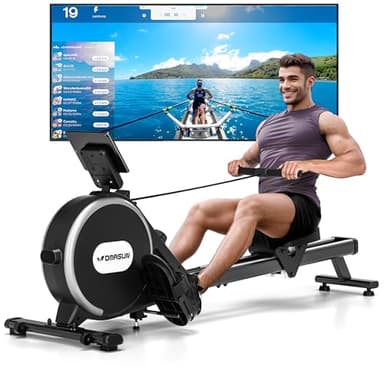 Rowing Machine, DMASUN Upgrade Magnetic Rowing Machines for Home Gym with 16 Levels Quiet Resistance - 350LB Capacity Rower Machine with App Compatible & Comfortable Seat