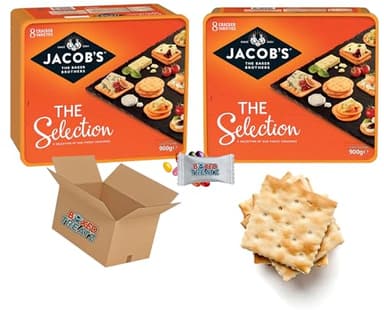 Jacob's Biscuits for Cheese Cracker Selection, 2X900g, 8 Varieties, Great for Sharing, Boxed Treatz