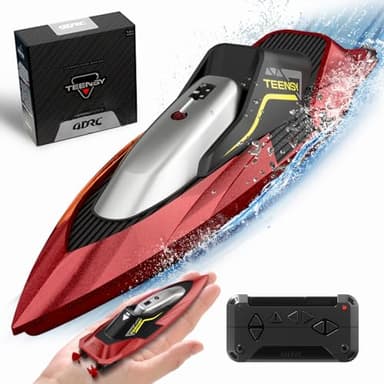 4DRC RC Boats for Kids，Fast Remote Control Boat for Pools Lakes River, 2.4 GHz Racing Boat Toys for Boys 8-12, 15KMH Fast with Rechargeable Batteries 30 Mins Long Play Time，Gift for Boys&Girls