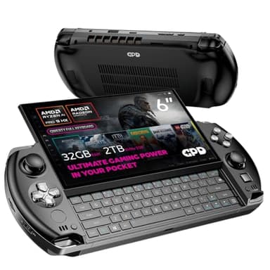 GPD WIN 4 2025 handheld gaming PC with AMD Ryzen AI 9 HX 370, 12C/24T, 5.1GHz, Radeon 890M, 32GB LPDDR5X RAM, 2TB SSD, 6" 1080P display, OcuLink slide up backlit keyboard, portable gaming console