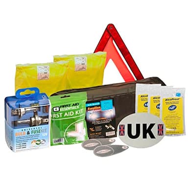 Family Motoring & Leisure 10 Piece European Travel Kit Legal Motoring Recommended Euro Items Driving in France Comes with Handy Travel Kit Bag