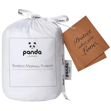 Panda Bamboo Mattress Protector - UK Super King - Waterproof, Hypoallergenic, Extra Deep Fit 32 cm