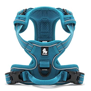 WINHYEPET True Love Dog Harness, No-Pull Reflective Pet Harness with 2 Leash Clips Adjustable Soft Padded Dog Vest with Easy Control Handle for Small Medium Large Dog TLH5651(Blue,S)