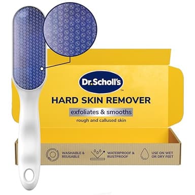Dr. Scholl’s Nano Glass Foot File - Immediately Removes Hard Skin on Wet or Dry Feet, Waterproof & Rustproof, Gentle Dead Skin and Callus Remover, Pedicure Foot Scrubber for Shower, Soft-Grip Handle