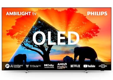 Philips Ambilight 55OLED759 4K OLED Smart TV - 55 Inch Display with P5 AI Perfect Picture Engine Ultra HD, Titan OS, Dolby Vision and Dolby Atmos Sound, Works with Alexa and Google Voice Assistant