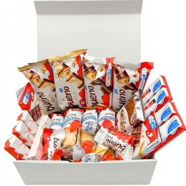 Chocolate Gift Box – Assorted Bars & Treats – Luxury Sweet Hamper – Gift for Christmas, Birthday or All Occasions (25 pieces - White)