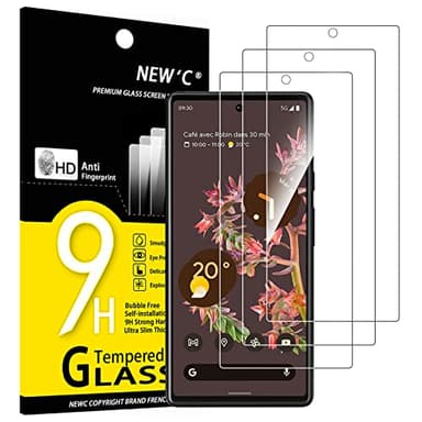 NEW'C 3 Pack Designed for Google Pixel 6 Screen Protector Tempered Glass, Case Friendly Ultra Resistant