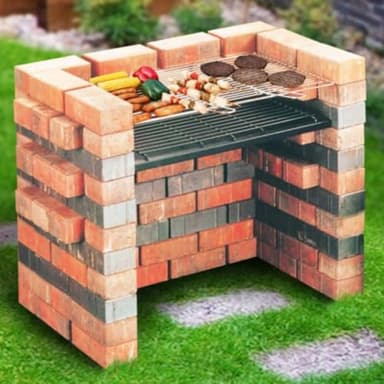 HomeZone DIY Barbecue Set Stainless Steel Grill For Outdoor Charcoal BBQ Build your Own Grill For BBQ Barbeque Outdoor 2pc Home Charcoal Barbecues Kit Smokers And Grills