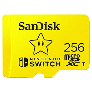 SanDisk microSDXC card for Nintendo Switch consoles, 256GB Super Mario Superstar edition, up to 100 MB/s, Nintendo gaming storage, Nintendo Licensed Product, UHS-I, Class 10, U3,