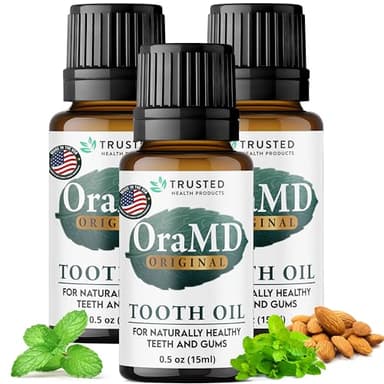 OraMD 4-in-1 Original Strength Tooth Oil- Clinically Tested Gum Disease Treatment, Gingivitis Treatment and Sensitive Teeth and Gums - All-Natural Solution (3 Pack)