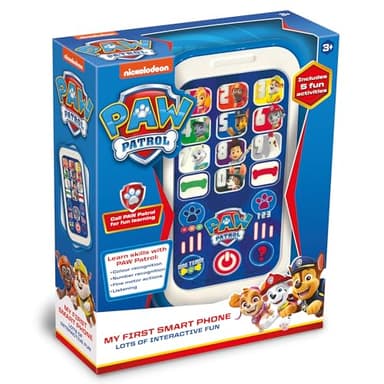 Paw Patrol Toys PAW01 Paw Patrol My First Smart Phone Toy for Kids-Helps Child Development, Recognition, Listening and Motor Skills-Features Fun Interactive Activities, 3+ Years, Blue / White