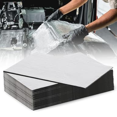 20PCS Car Sound Deadening Self Adhesive Mat, 40cm x 25cm Car Sound Proofing 5mm Thick Foil Insulation Sheet for Automotive Noise and Heat Insulation